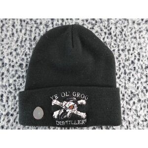 Ye Old Grog Distillery Embroidered Beanie Hat Black Winter Warm